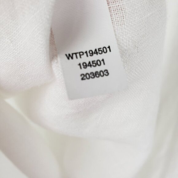 J Jill Love Linen Tunic Top Blue White Embroidered Beach Coastal Size Small - Picture 9 of 9